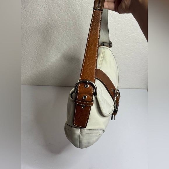 Coach Y2K SoHo White/Brown Leather Shoulder Bag - Picture 5 of 12